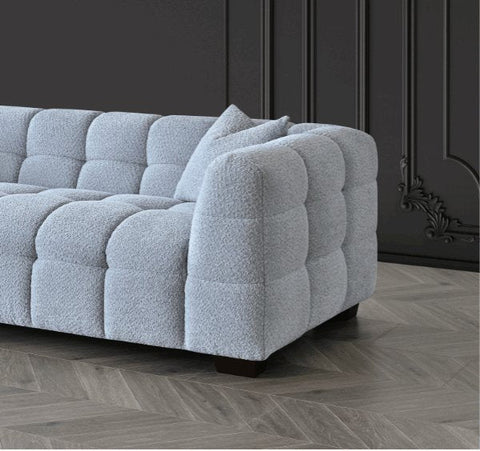 Aluxo Tribeca Sofa Range in Pearl Boucle Fabric - SOLID FURNITURE LTD