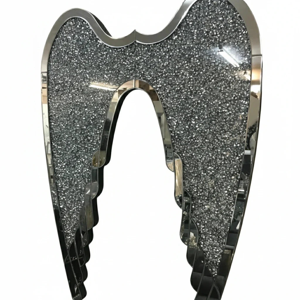 Angel wing LED wall light white crystal diamond shine UK modern lighting

