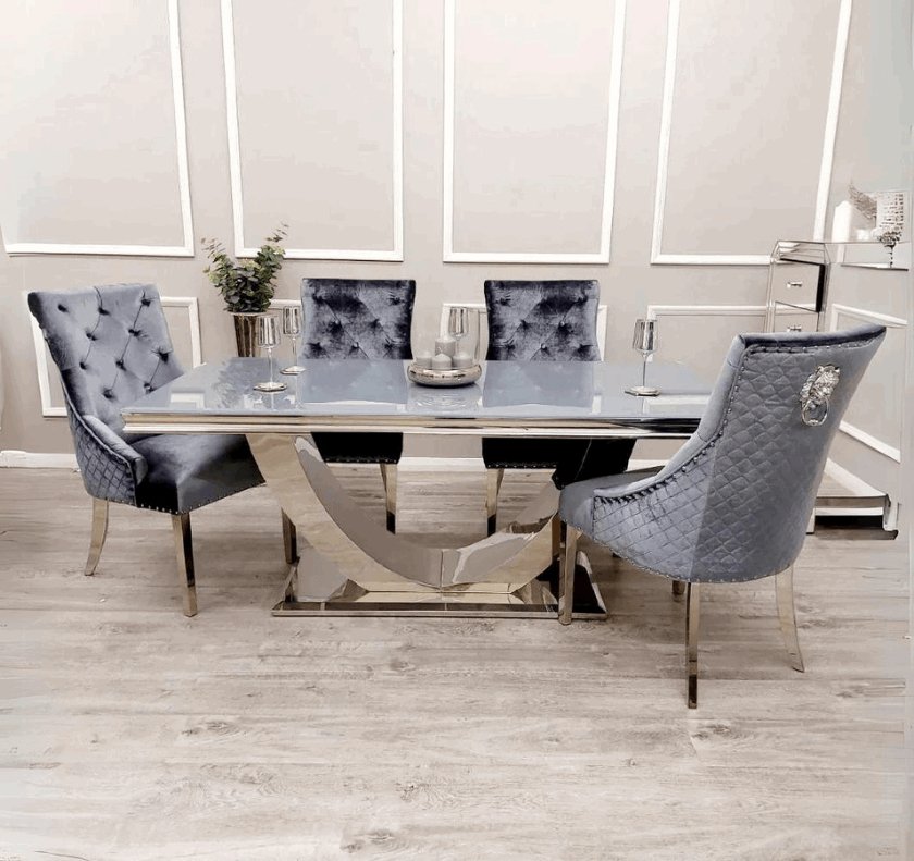 Arial Chrome Dining Table - SOLID FURNITURE LTD