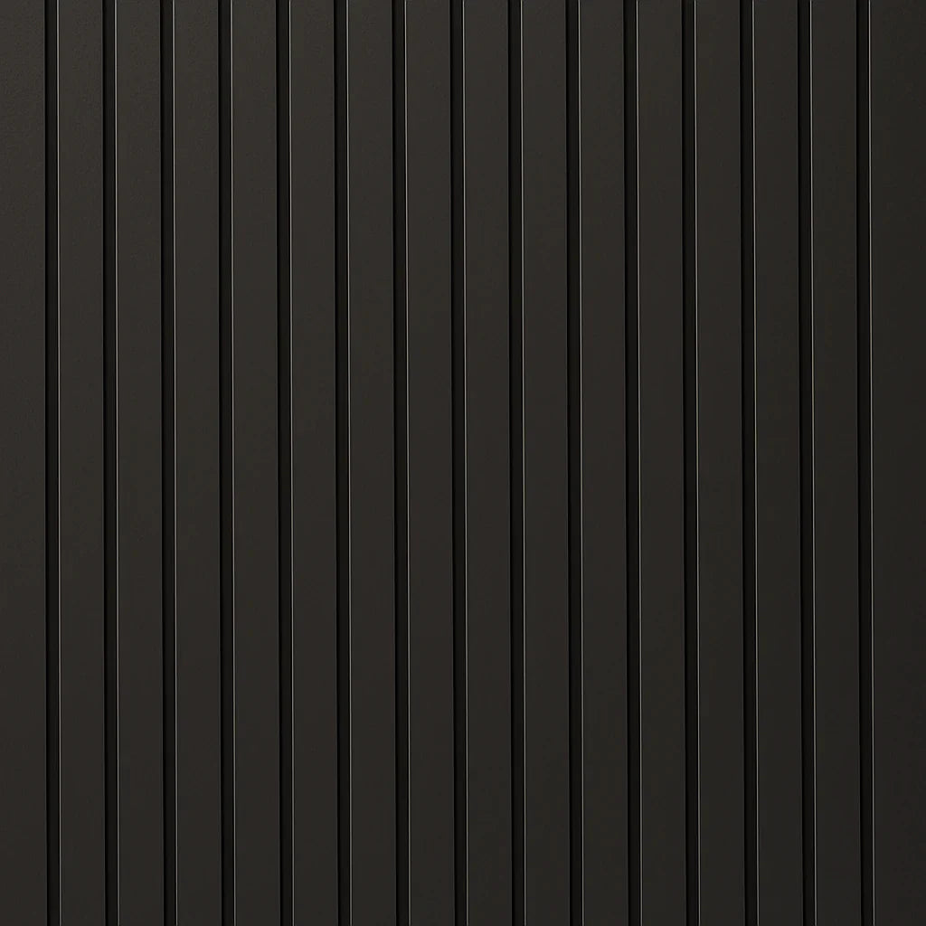 Black 3-sided acoustic wall panels with felt backing

