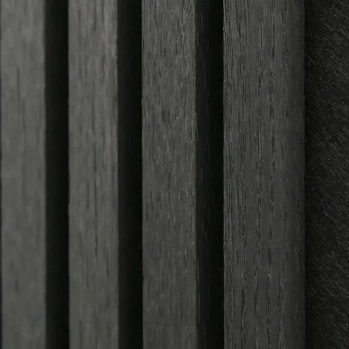 Premium black oak real wood veneer acoustic slat wall panel

