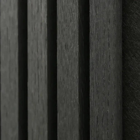 Premium black oak real wood veneer acoustic slat wall panel

