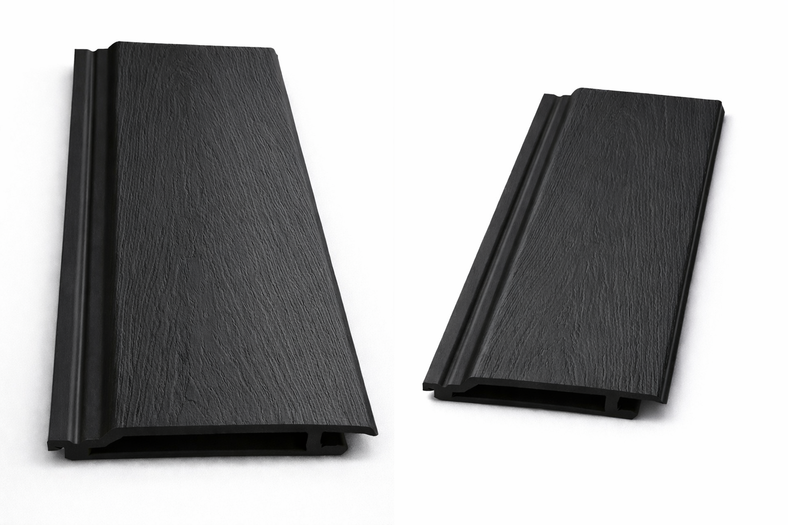 Interlocking black WPC exterior wall cladding panels for garden and house walls