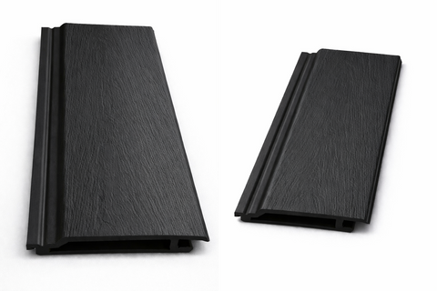 Interlocking black WPC exterior wall cladding panels for garden and house walls