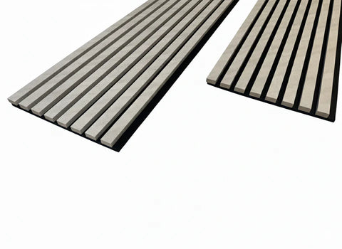 Industrial concrete acoustic slatted wall panel room décor

