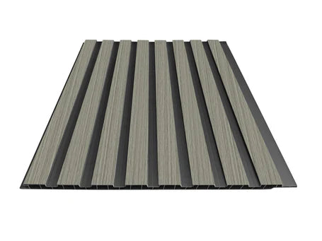 Dark Grey WPC Wall Panels – Premium Slatted Design | 5.76m² Pack | PRIME FURNISHING UK