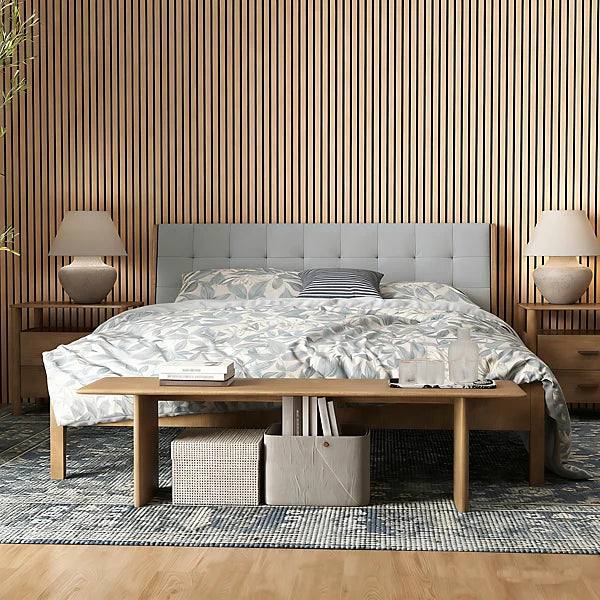 dark oak acoustic slatted wall panel 60x240cm uk

