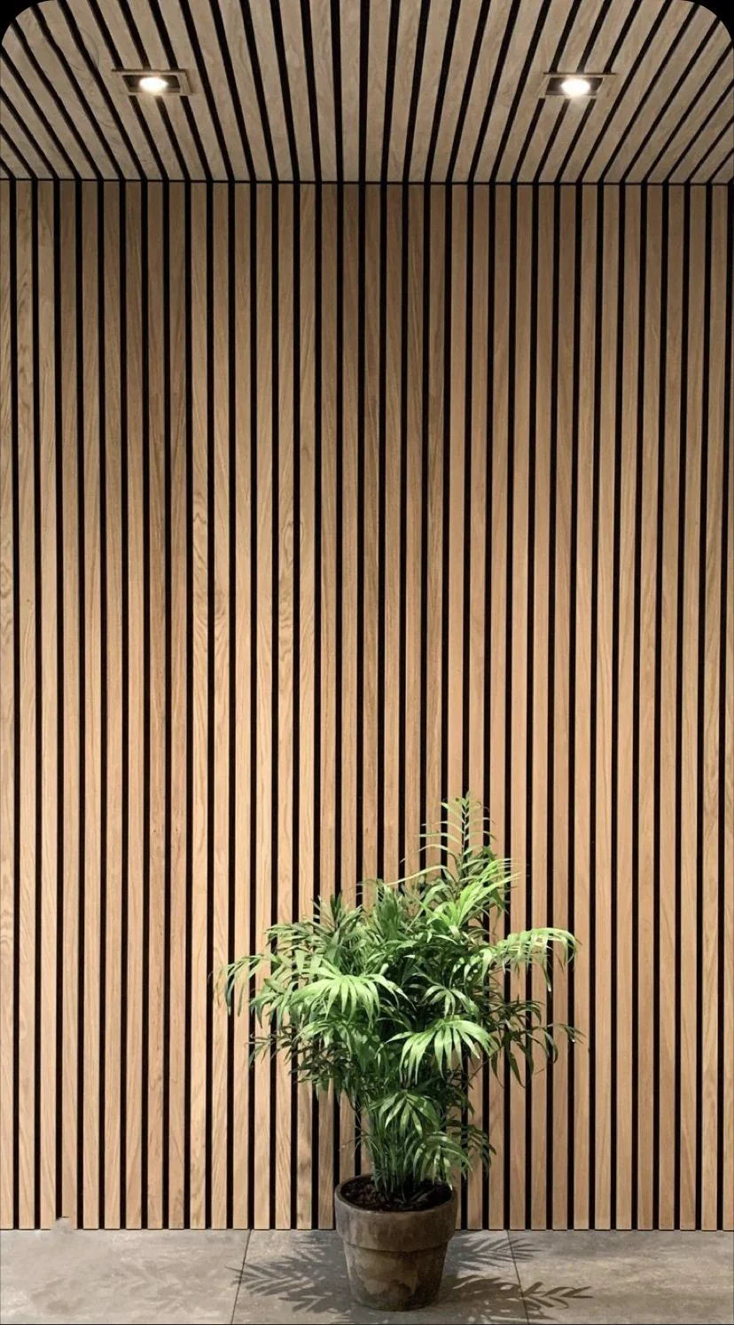 modern acoustic slatted wood panels prime furnishing

