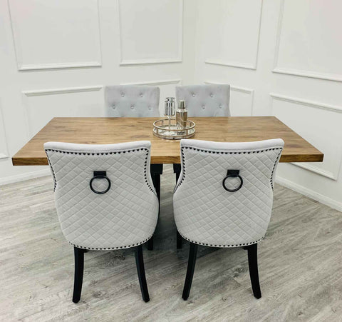 Axel Dining Table with Majestic Light Grey Chair SOLID FURNITURE