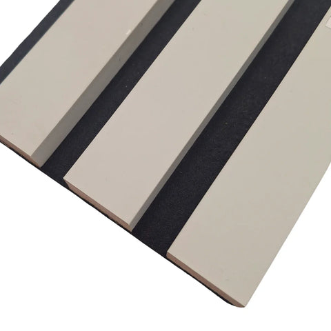 Dove grey acoustic wall panels with felt backing for modern décor

