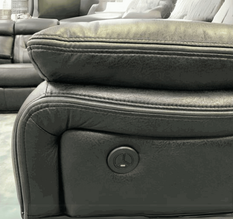 Nova Black Electric Leather Corner Recliner