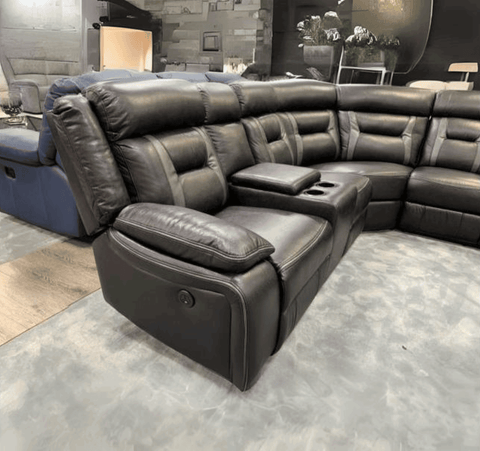 Nova Black Electric Leather Corner Recliner