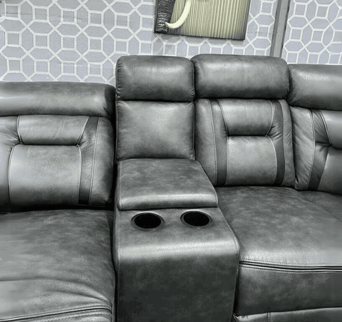 Nova Grey Electric Leather Corner Recliner