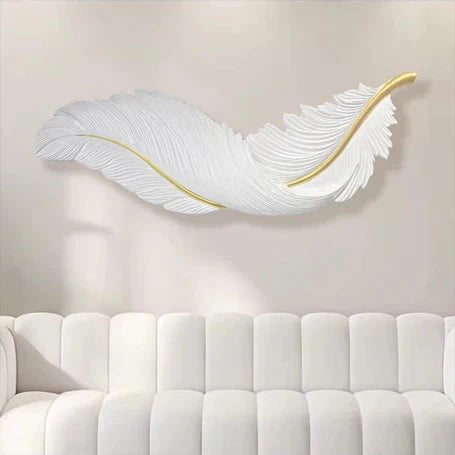 Contemporary feather LED lighting wall décor UK

