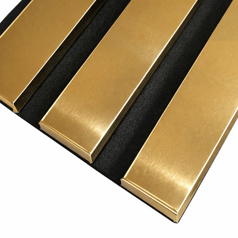 Gold acoustic feature wall panels with felt backing

