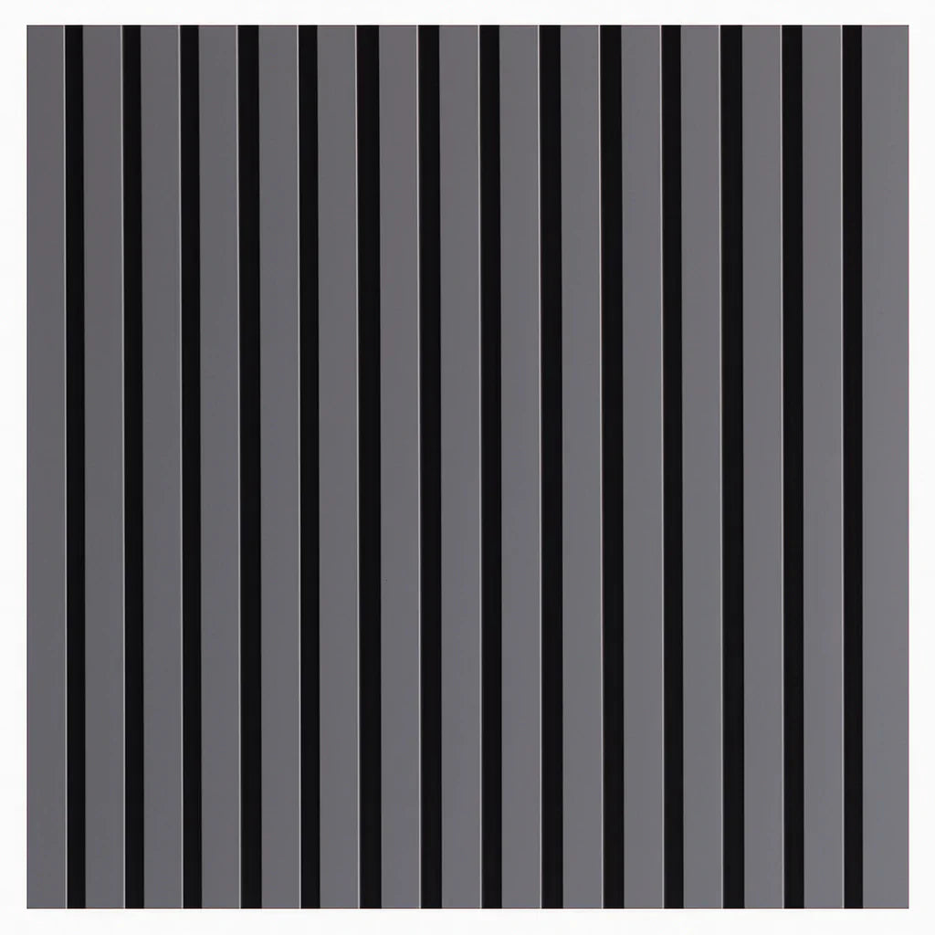 Grey acoustic slat wall panels 240x32cm UK modern interior

