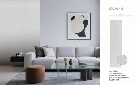 Grey plain PVC wall panel easy install Prime Furnishing UK

