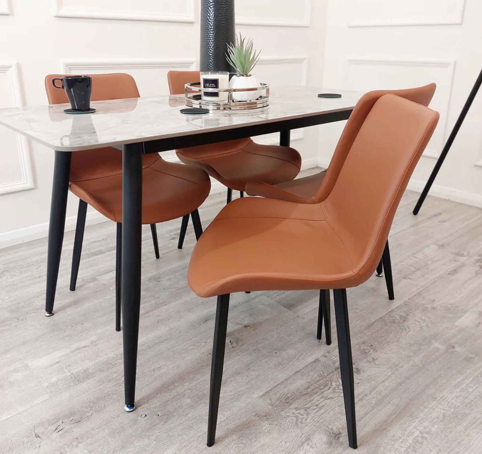Remus Tan Leather Dining Chair SOLID FURNITURE