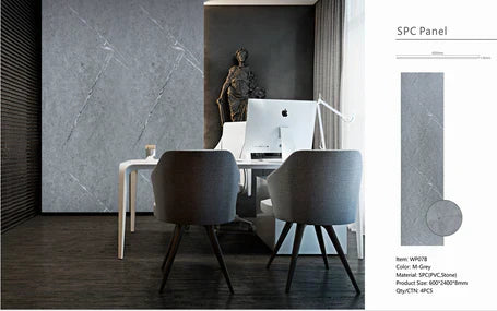 Modern light grey marble PVC wall panels UK decor

