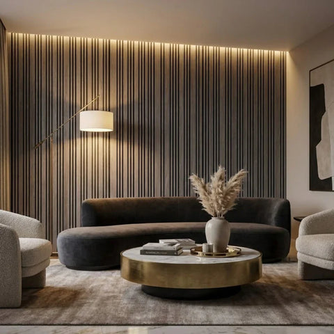 Easy install light grey acoustic wall panel décor UK

