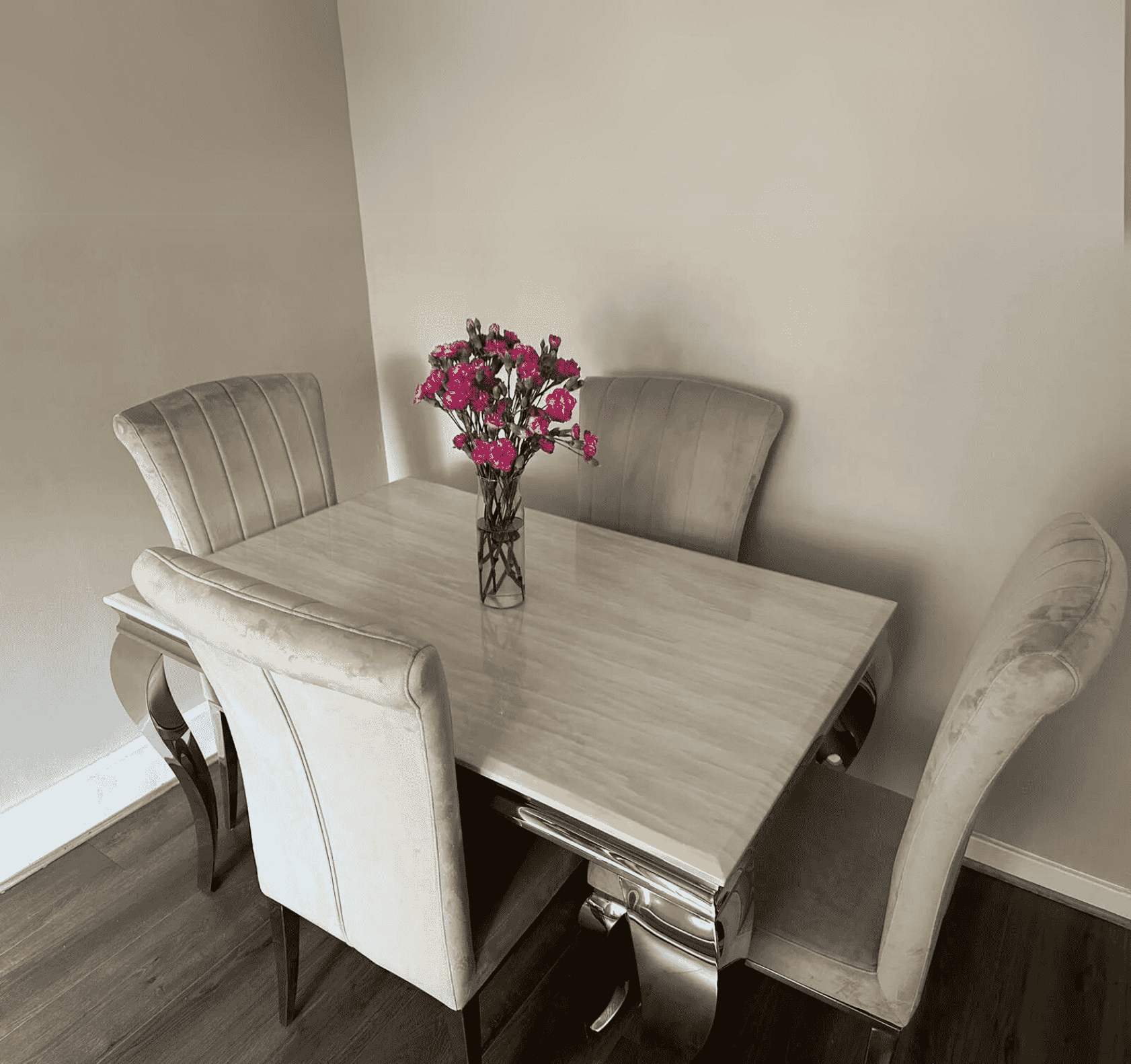 Cream Marble Louis Dining Table Only SOLID FURNITURE