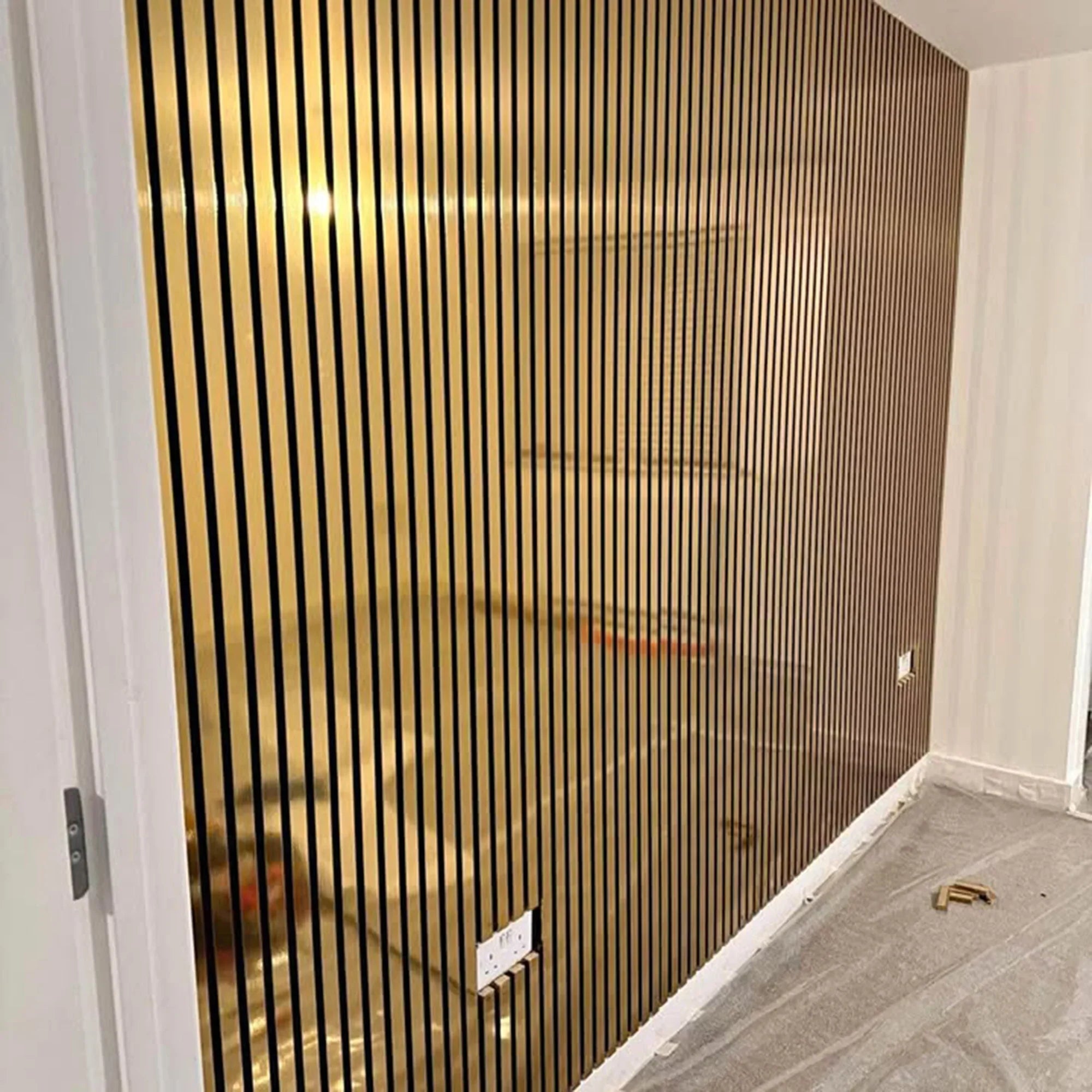 Luxury acoustic gold wall panel for modern feature wall

