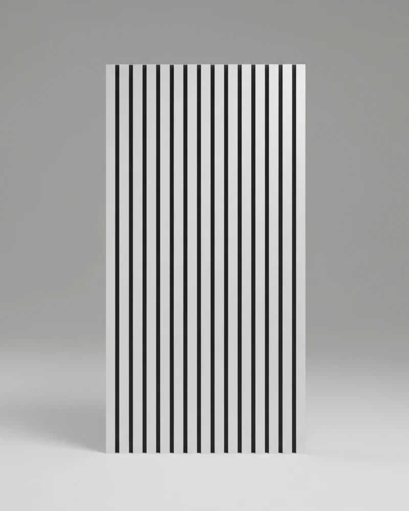 Metallic light grey acoustic slatted wall panel 240x60cm UK

