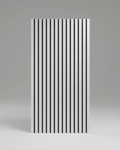 Metallic light grey acoustic slatted wall panel 240x60cm UK

