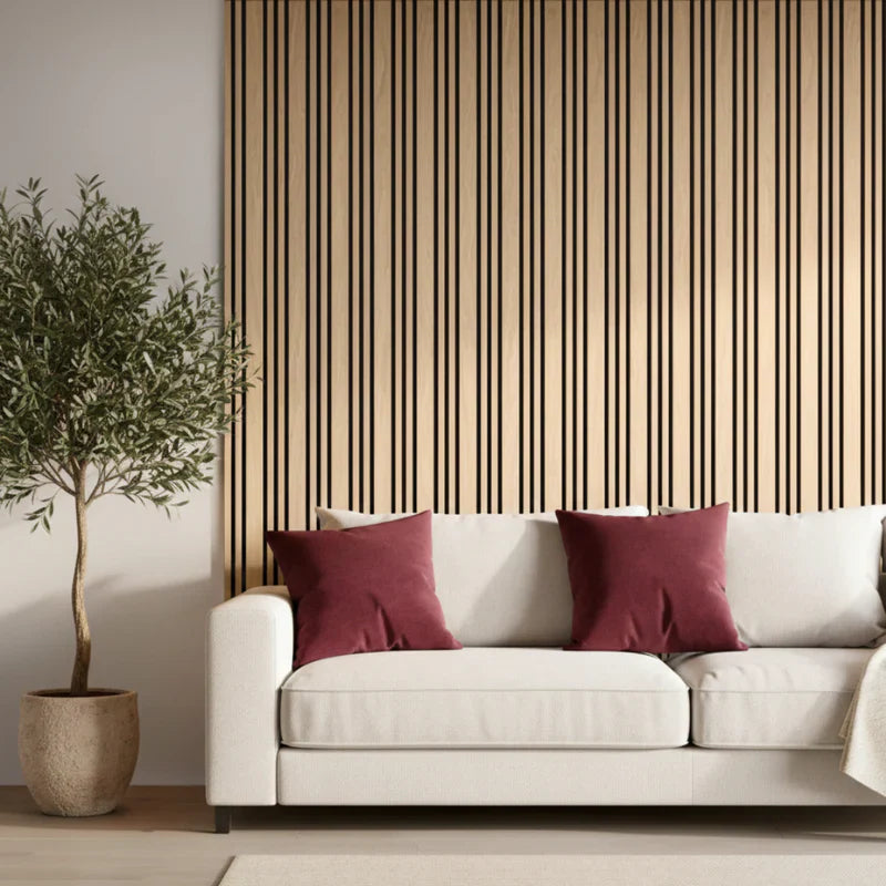 multi width oak acoustic wall panels 60x240cm uk


