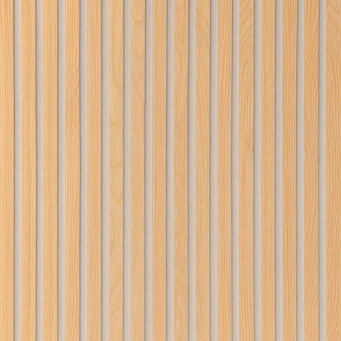 Premium oak wood acoustic slat wall panel with grey felt backing

