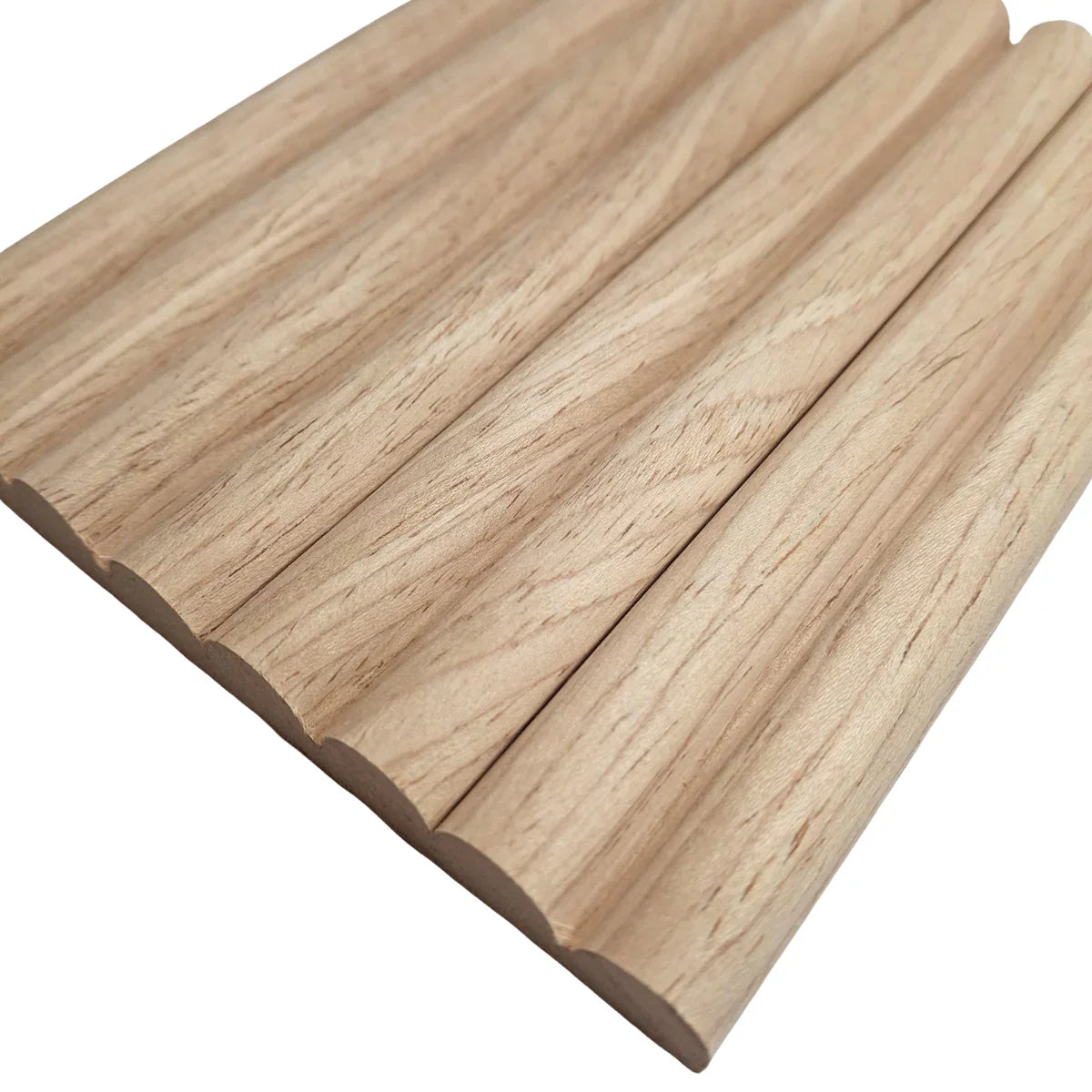 Flexible oak reed real wood veneer wall panels 240x60cm UK interior

