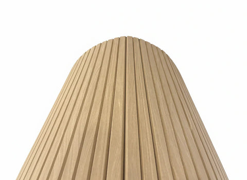 Oak wood flexible slatted wall panel interior feature wall UK


