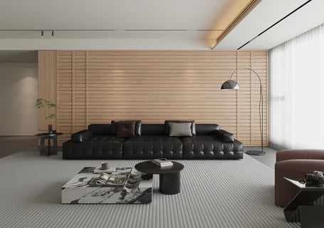 Modern oak wood-effect seamless wall panels made from WPC for stylish UK homes and commercial interiors