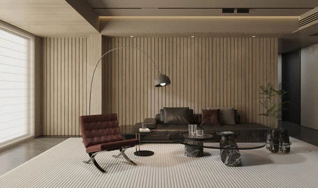 Oak seamless WPC wall panels with authentic wood-effect finish for modern UK interior feature walls