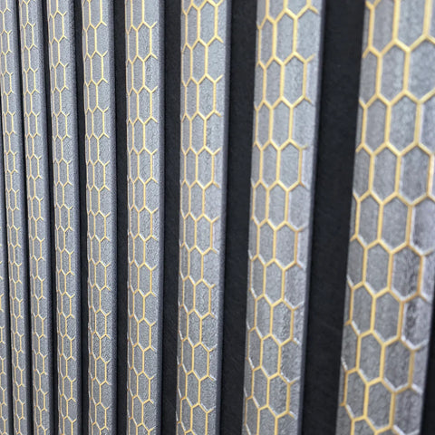 Premium quartz print acoustic grey wall panel 240x60cm UK

