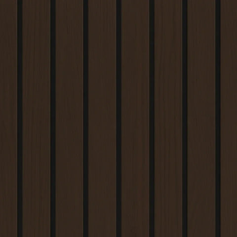 Wide slat smoked oak wood veneer acoustic wall panels 240x30cm UK interior


