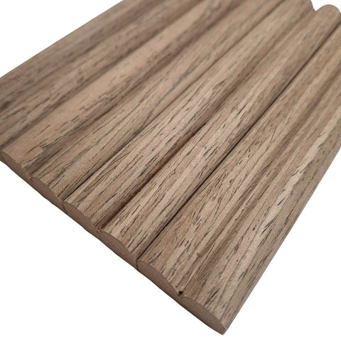Flexible walnut reed real wood veneer wall panels 240x60cm UK interior

