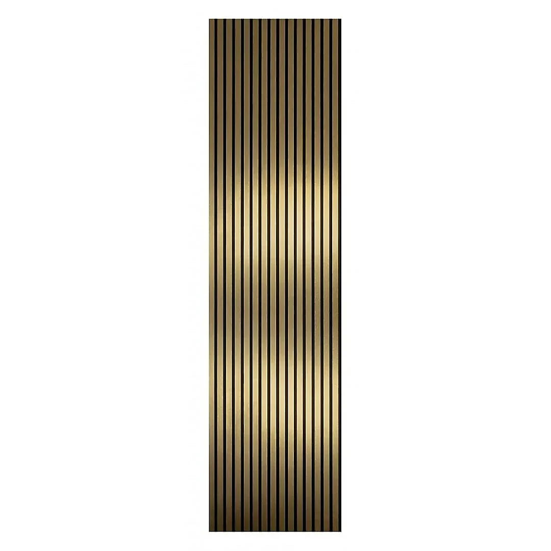 Metallic gold acoustic slatted wall panel UK


