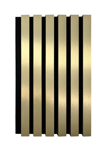 Shiny gold acoustic slatted wall panel 60×240 cm UK

