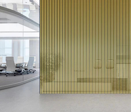 Reflective gold acoustic wall panel interior décor

