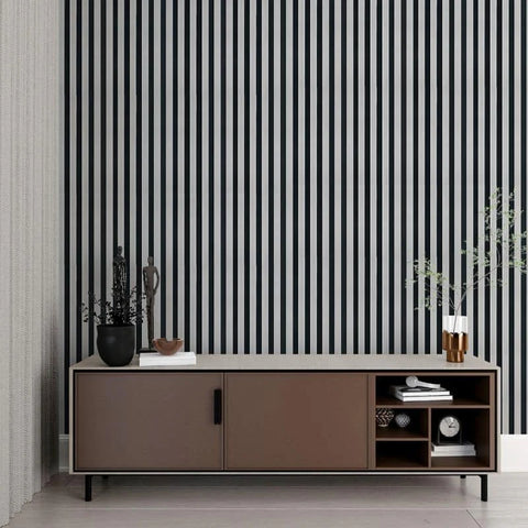 Silver & Black Slatted Wall Panels