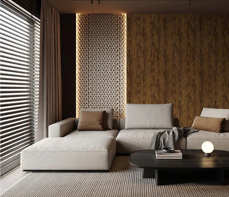 Walnut PVC wall panels 60x240cm UK interior wood effect

