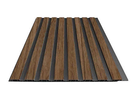 Walnut WPC Wall Panels – Premium Slatted Design | 5.76m² Pack | PRIME FURNISHING UK
