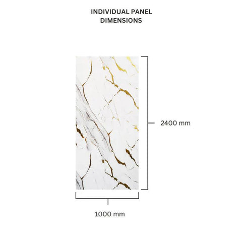 White gold PVC shower panel easy install Prime Furnishing UK


