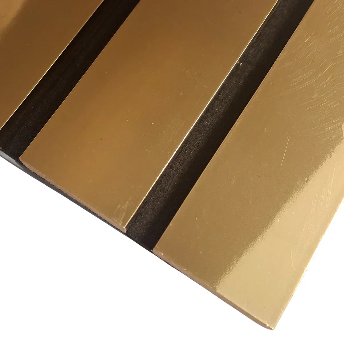 Gold wide slat acoustic wall panels 30x240cm UK interior Prime Furnishing

